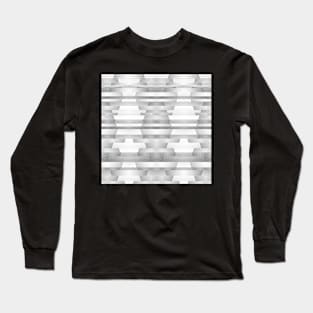 Totem Abstract Motif in Gray Long Sleeve T-Shirt